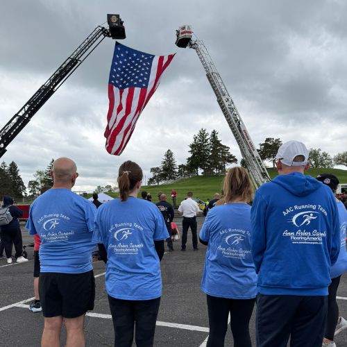 Ann Arbor Team under American flag